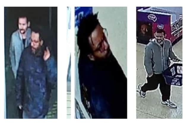 Northants Police  would like to speak to the men in the CCTV pictures/Northants Police