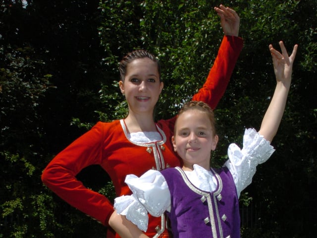 Corby Highland Gathering 2009: Highland dancers Daisy Watkins, (left) and Loretta Padgett, from Corby show of their winning moves
