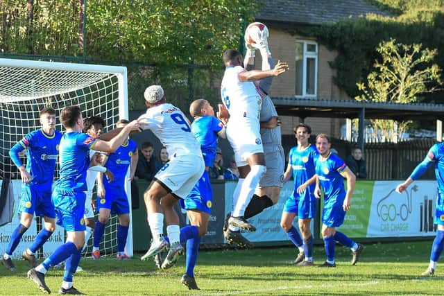 Action from AFC Rushden & Diamonds# 3-0 defeat to Sporting Khalsa on Saturday (Picture: Shaun Frankham)