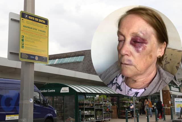 Rose Sharman (inset) had parked at Morrison's car park in Wellingborough. She fell in Wellingborough town centre and couldn't get back to her car