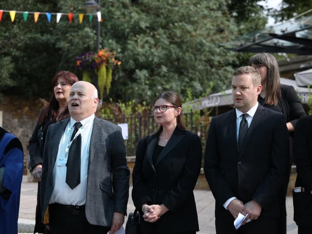 Singing the national anthem, God save the King