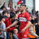 Lee Glover wants skipper Connor Kennedy to stay at Kettering Town. Picture by Peter Short