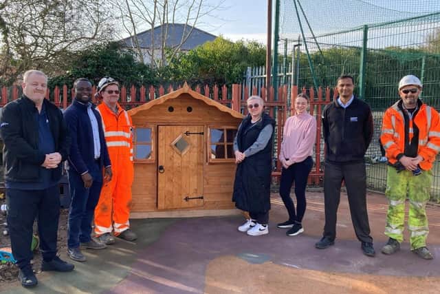 L-r National Highways’ David Marlow, Ned Tagoe (Morgan Sindall), Mick Gibson (Morgan Sindall Infrastructure), Laura Woodcock (Littlestones), Abi Eppey (Littlestones), Sanoj Lutchman (Morgan Sindall Infrastructure) and Sam Stevens (Morgan Sindall Infrastructure)