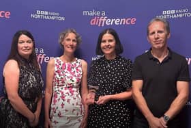 Nicola Elliott, pictured third from left, was the winner of the Green Award at the BBC Make A Difference ceremony in September. Photo: BBC.