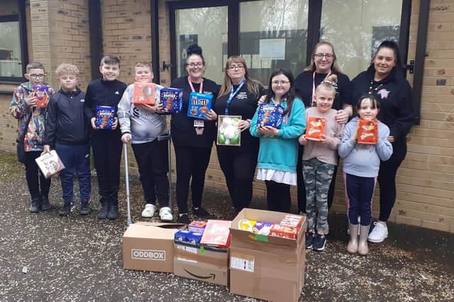 Members of the Corby Spirit Facebook group donated Easter eggs to the Happening Youth Club