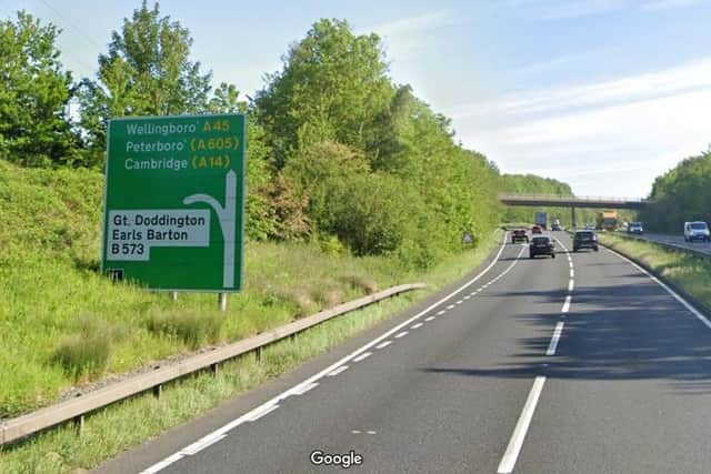 The A45 will be closed all weekend for traffic heading from Northampton to Wellingborough