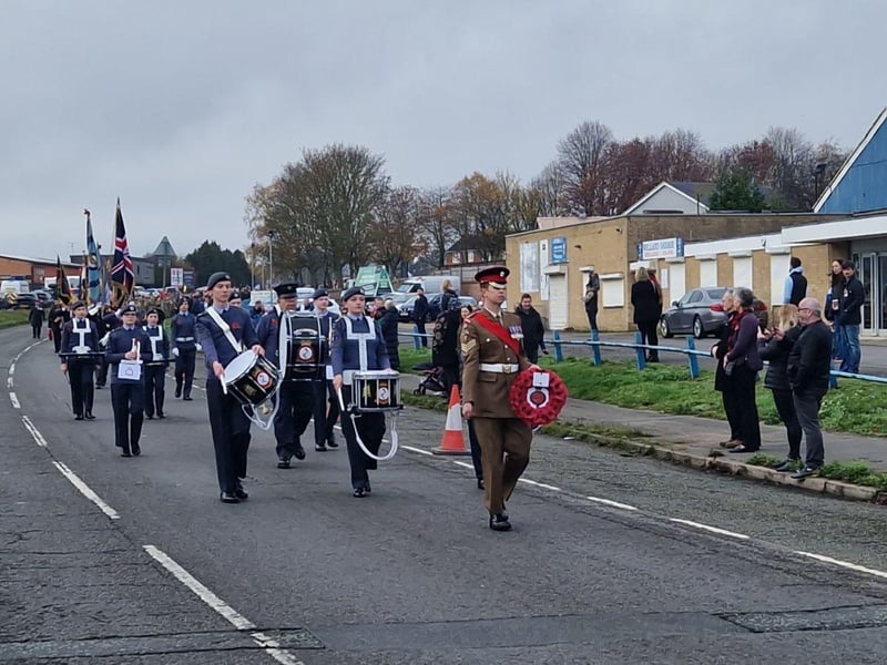Corby RBL Remembrance Sunday parade and service at Corby War Memorial/