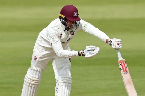 Justin Broad hit a career-best 171 as Northants piled on the runs against Derbyshire