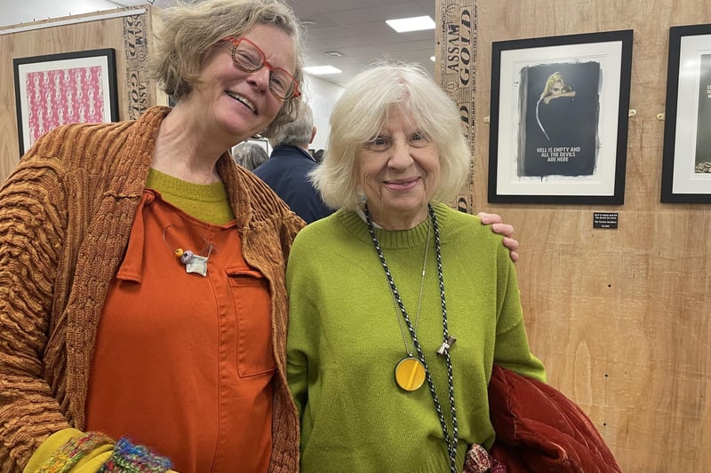 Rosalind Stoddart of Fermynwoods Contemporary Arts with Northamptonshire artist Gina Glover who were at Saturday's exhibition opening.