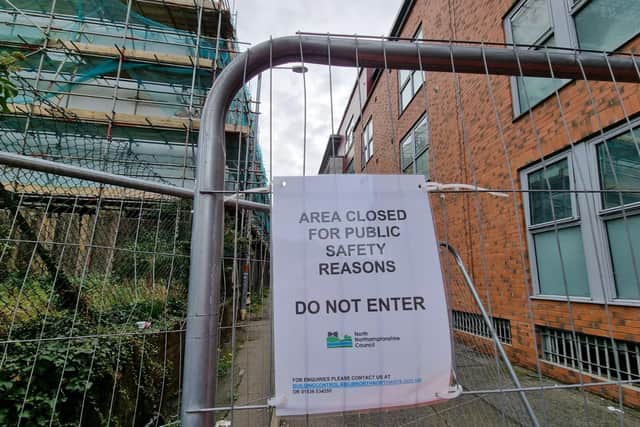 The building site has been fenced off