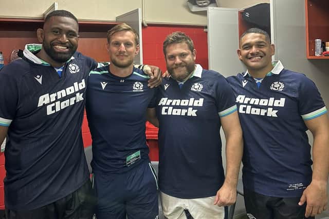 Temo Mayanavanua, Rory Hutchinson, Elliot Millar Mills and Sam Matavesi (picture: Sam Matavesi on X)