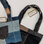 Some of the denim bags made by inmates