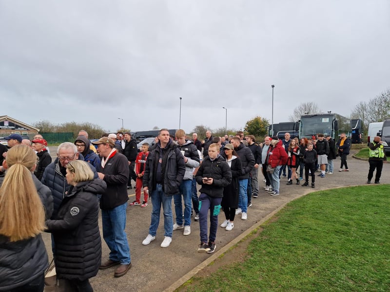 Poppies fans at the FA Cup first round game at Northampton Town