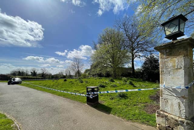 Police tape at the scene. Picture: Andrew Carpenter