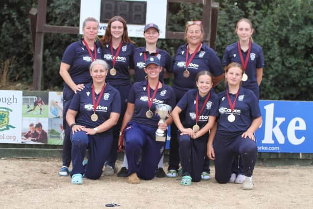 Kettering Town Women celebrate their T20 Cup success (Picture: Finbarr Carroll)