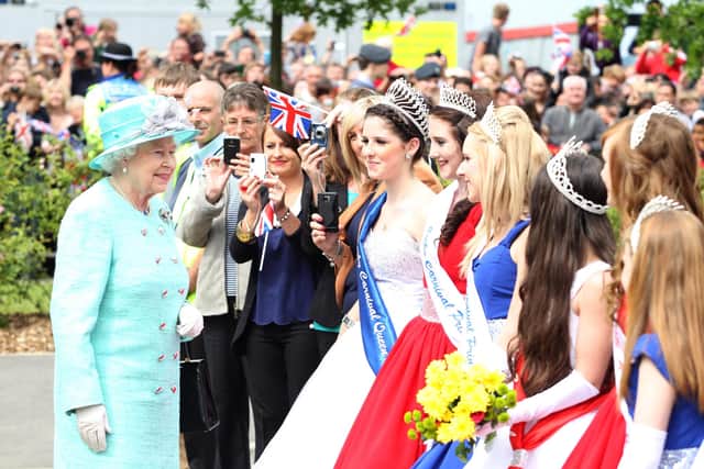 Her Majesty Elizabeth Queen II meets Corby Carnival Queens on Wednesday,  June 13, 2012