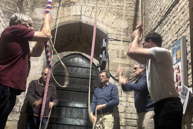 The bell ringers at Corby St John the Baptist CE Church. Image: NW
