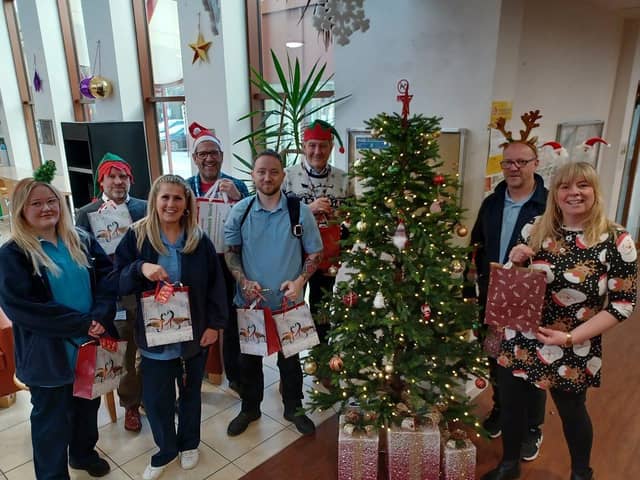 Christmas 'elves' from Northamptonshire Health Charity and NHFT at Berrywood Hospital  