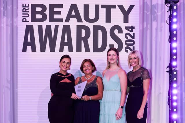 Gemma Burke Director of Truly Collection (left), Lisa Burke CEO, and awards host Jenni Falconer