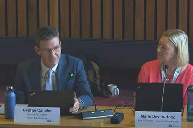 NCC's Executive Director of Place and Economy George Candler and Assistant Director of Human Resources Marie Devlin-Hogg. Image: NCC / Youtube