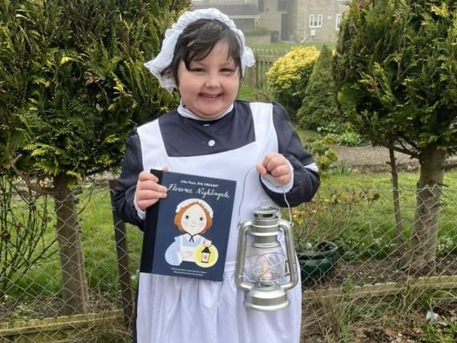 Martha, aged 7, from Corby, as Florence Nightingale