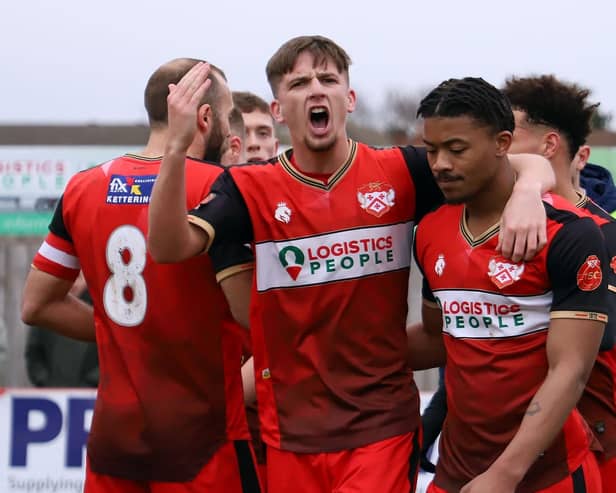 Kettering Town rescued a 3-3 draw with Chorley last weekend as they remain embroiled in the relegation dogfight in the National League North. Picture by Peter Short