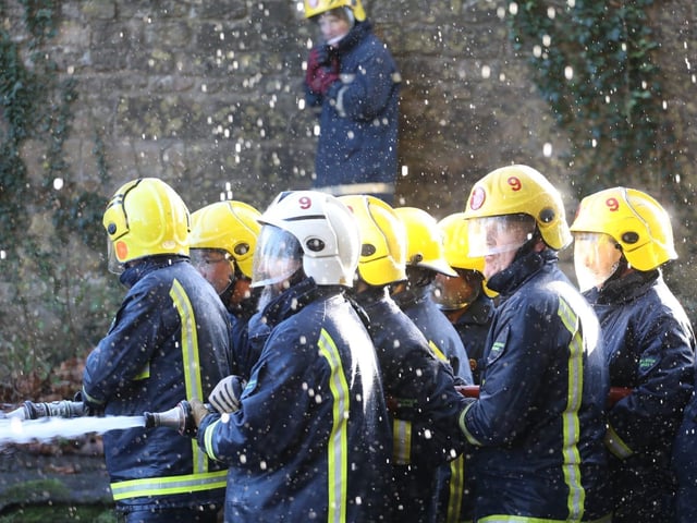Annual Boxing Day Squirt between Geddington Volunteer Fire Brigade and Northants Fire and Rescue at Geddington Ford/National World