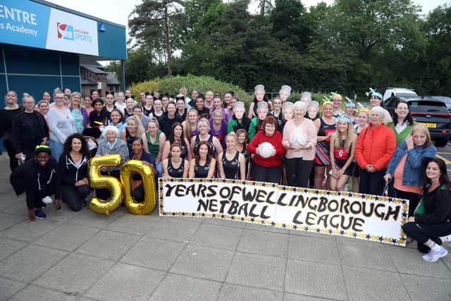 Wellingborough Netball League members marking their 50th anniversary
