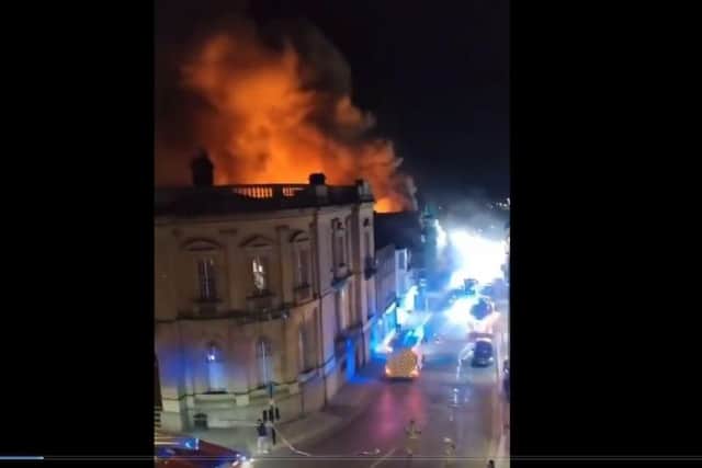 Nine fire crews have been tackling the blaze in Bridge Street overnight.