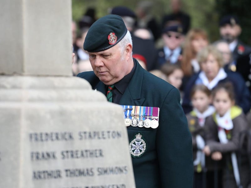 Corby RBL Remembrance Sunday parade and service at Corby War Memorial/