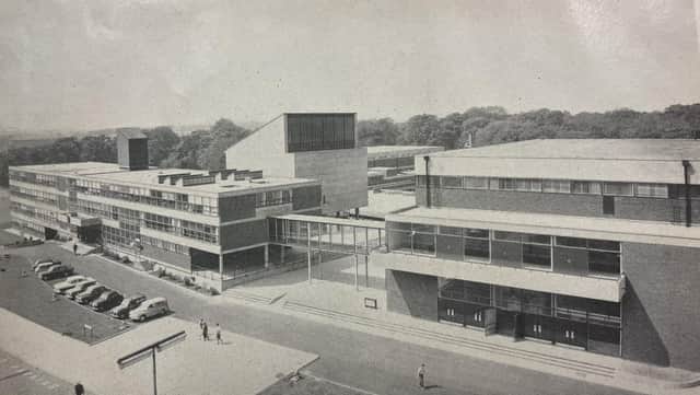 This is the town's modern civic centre pictured in about 1969. It housed council offices and the festival hall. It was pulled down to make way for the new civic hub in the early 2000s.