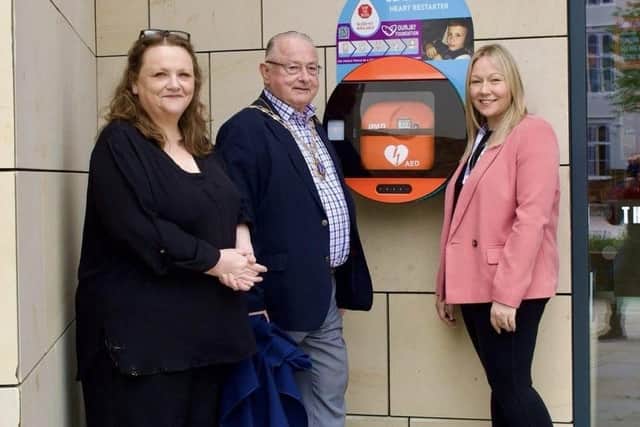 The Arc Cinema General Manager Wendy Goldie, Cllr Ted Nicholl and Naomi Rees-Issitt