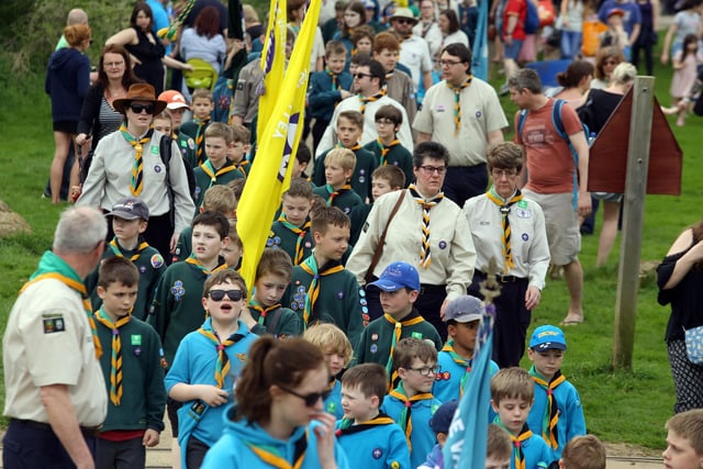 Scouts Parade: Kettering: Wicksteed Park, St George's Day Parade for the Glendon District Scouts 2018