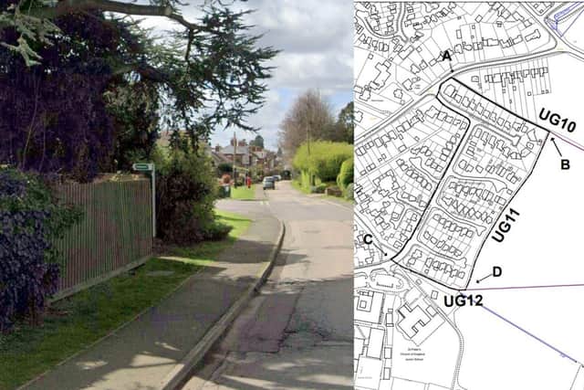 The footpath (A to B) will close on July 29 with an alternative route (A, through C and D) outlined by the council