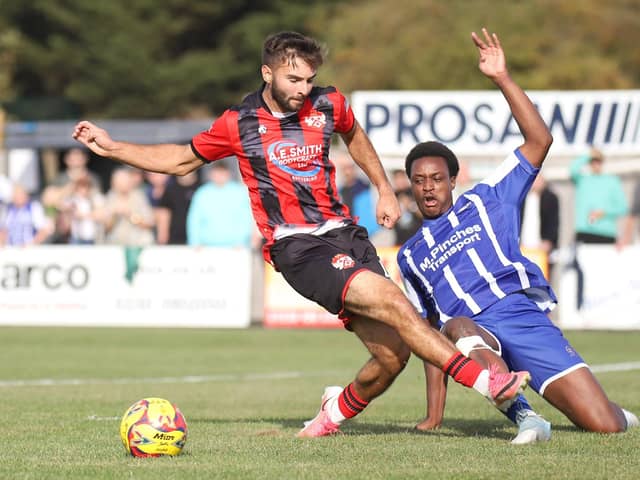Action from Kettering Town's 3-1 FA Cup defeat to Worcester City on Saturday (Picture: Peter Short)
