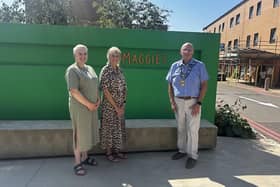 The mayor and mayoress of Raunds, Cllr Bill Cross and Marilyn Cross, visited Maggie’s Northampton at Northampton General Hospital last week