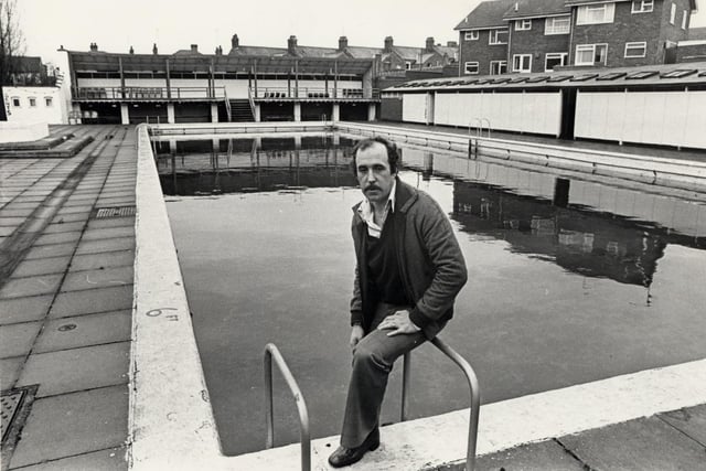 Terry Bagshaw at Kettering's outdoor pool, February 23, 1980