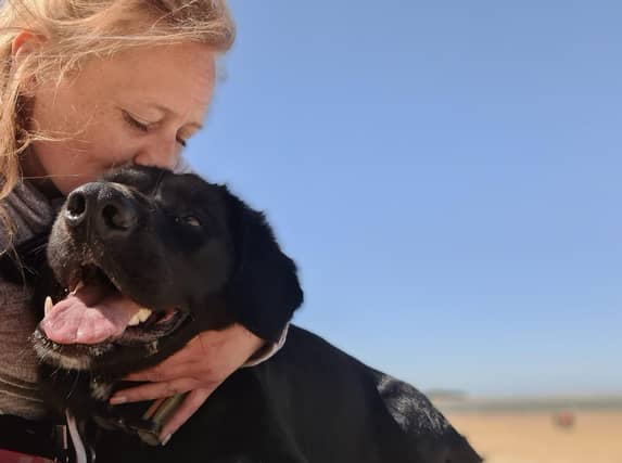 Claire Turnbull sent us this picture of happiness, saying: "At the beach with my boy Ninja. He's cheeky, lovable and keeps me on my toes. Wouldn't have him any other way"