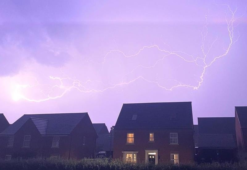 Lightning in Earls Barton on Saturday night (September 21)