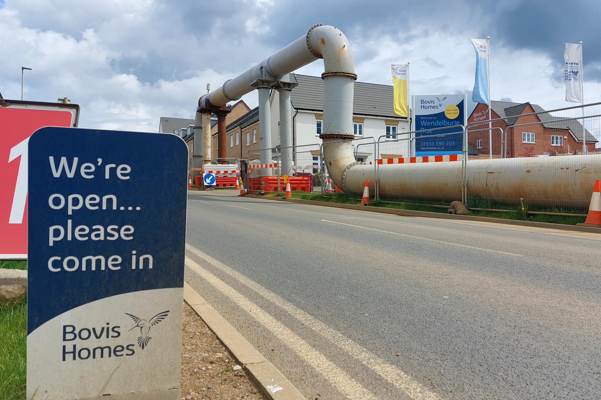 ‘Necessary evil’ Stanton Cross temporary sewage pipe in Wellingborough ...