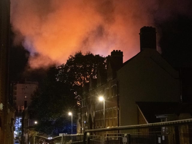 The fire on Tuesday August 22 in Bridge Street, Northampton. Picture by Will Lacey