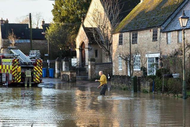 Flooding in Geddington in 2020. Picture by Glyn Dobbs