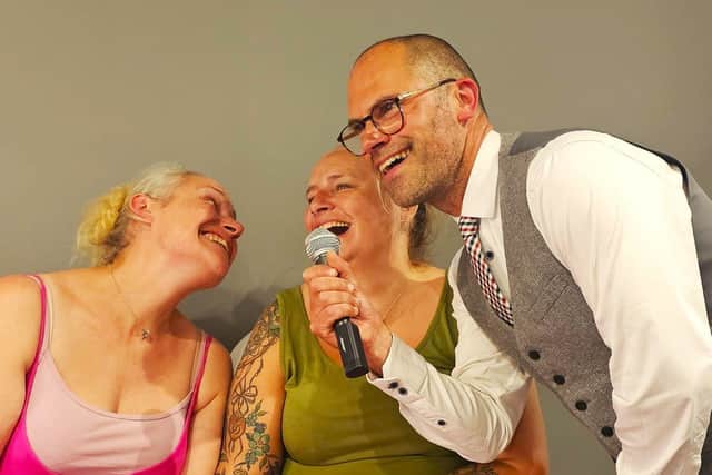 Gavin with his debut performance at Elm Bank Care Home in Kettering