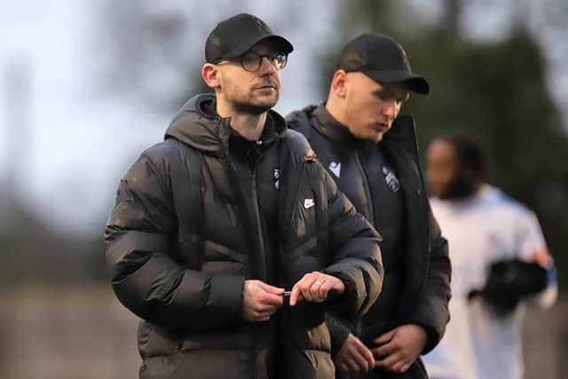 Jake Stone was left frustrated at the end of Satirday's 1-1 draw at Coleshill Town (Picture: Peter Short)