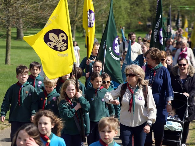St George's Day Parade at Wicksteed Park Glendon District Scout Group 2017