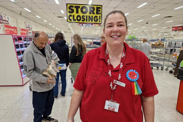 Store manager Kirsten McLean Wilko Wellingborough on her final day at the store