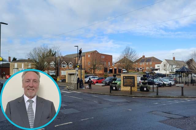 Cllr McGiffen (inset) attended the annual town assembly on April 30 where he was quizzed on the start of the town's roads