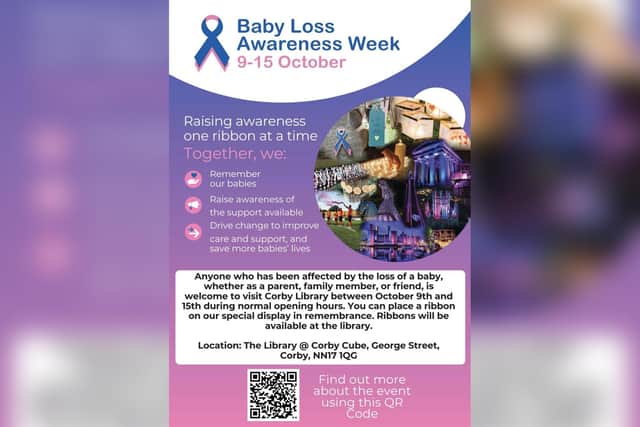 Ribbons will be added to the display at Corby Library for all to see from Wednesday, October 9, and will remain in place until Tuesday, October, 15
