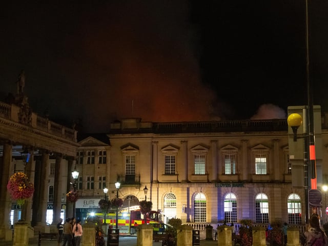 The fire on Tuesday August 22 in Bridge Street, Northampton. Picture by Will Lacey