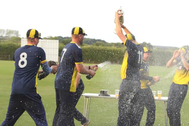 The champagne was flowing for Finedon as they celebrated clinching the Premier Division title